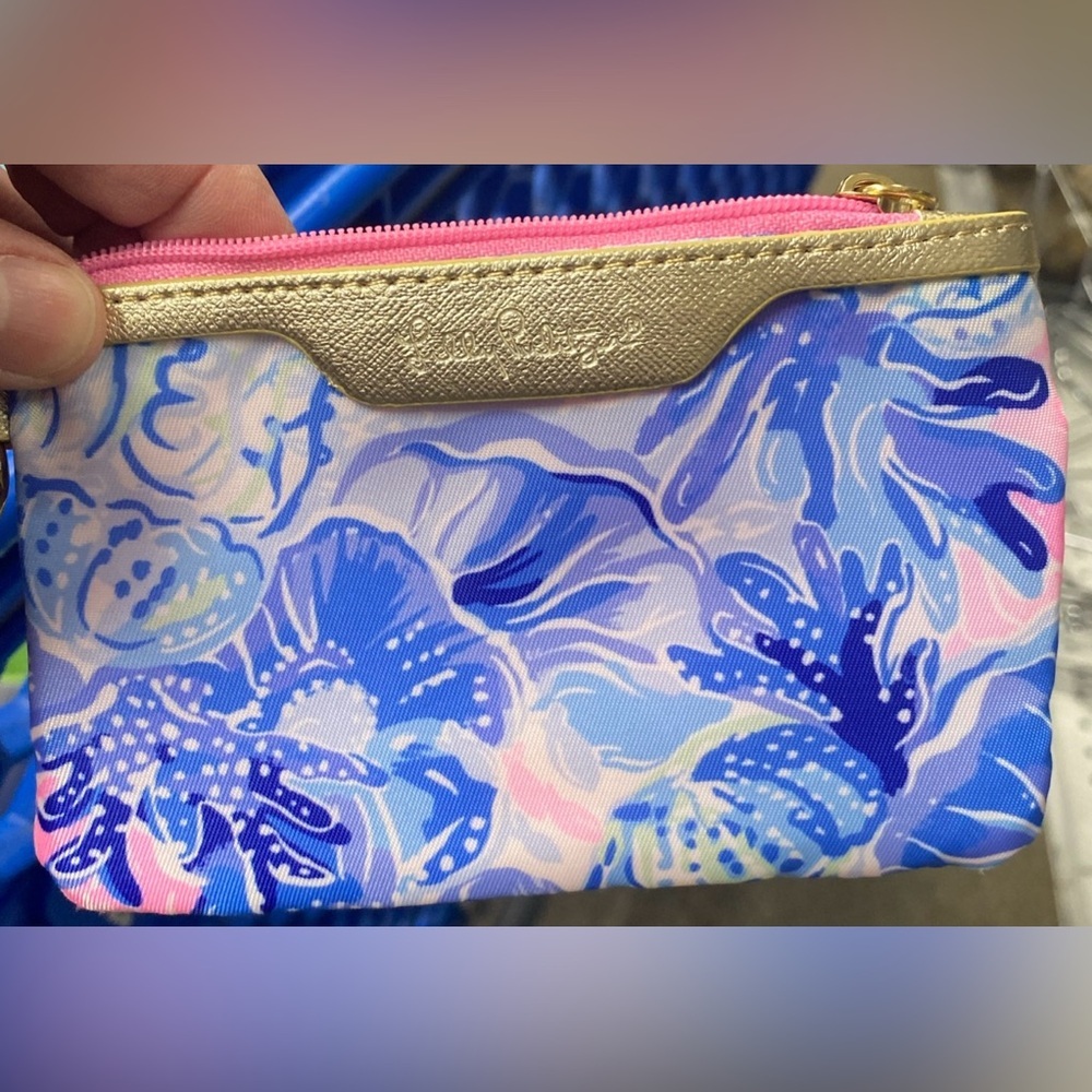 Lilly Pulitzer ID Case Keychain Wallet Zip Close Shade Seekers card holder #5